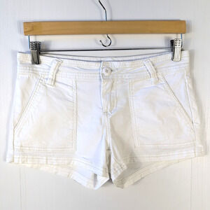 prAna Elle Women’s Sz 2 White Cotton Stretch Casual Shorts Summer Outdoor Travel